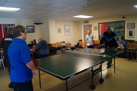 Table tennis in the clubhouse